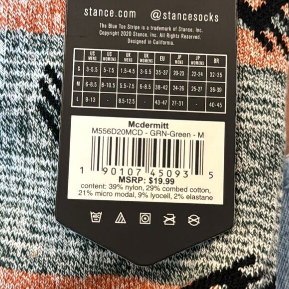 STANCE UNISEX CREW CASUAL BUTTERBLEND W/INFIKNIT SIZE MED MCDERMITT GREEN NWT - Picture 5 of 6